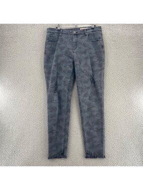 Wish List Jeans Womens Extra Large Gray Camo Denim Stretch Distressed Pockets